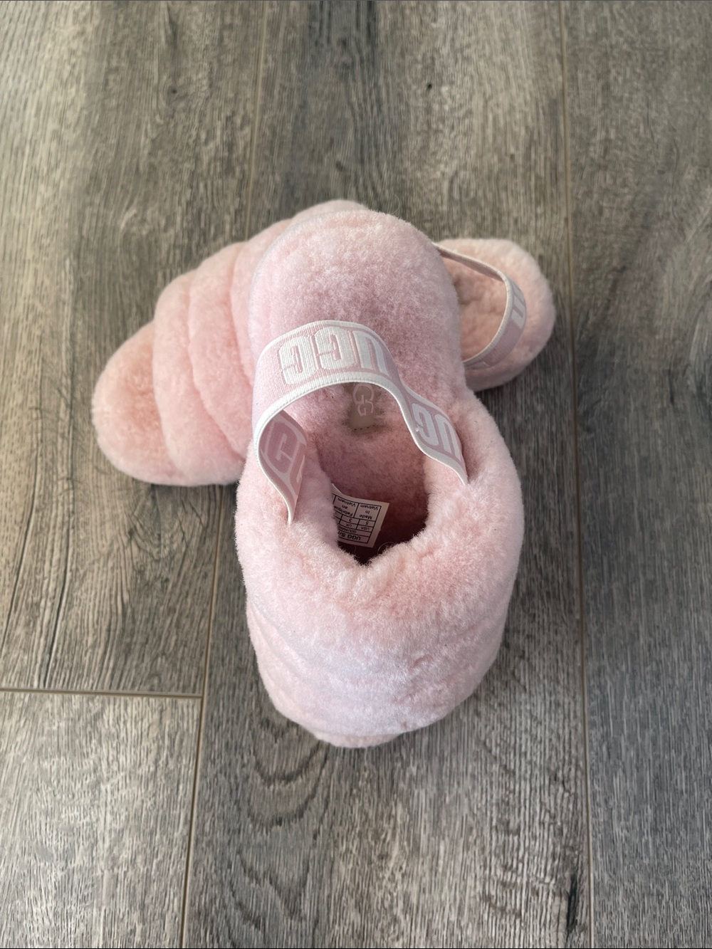 UGG Blush Pink Fluffy Slide Sandals